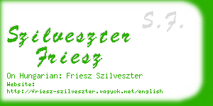 szilveszter friesz business card